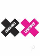Peekaboo Censored Pasties - Black/pink